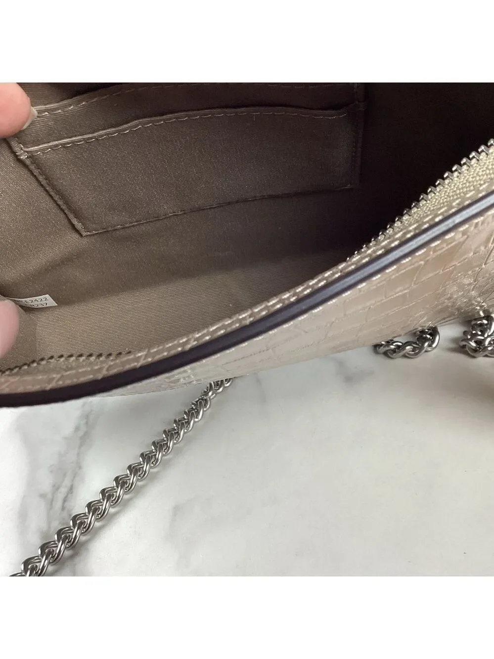 Coach Beige Croc Embossed‎ Crossbody Bag